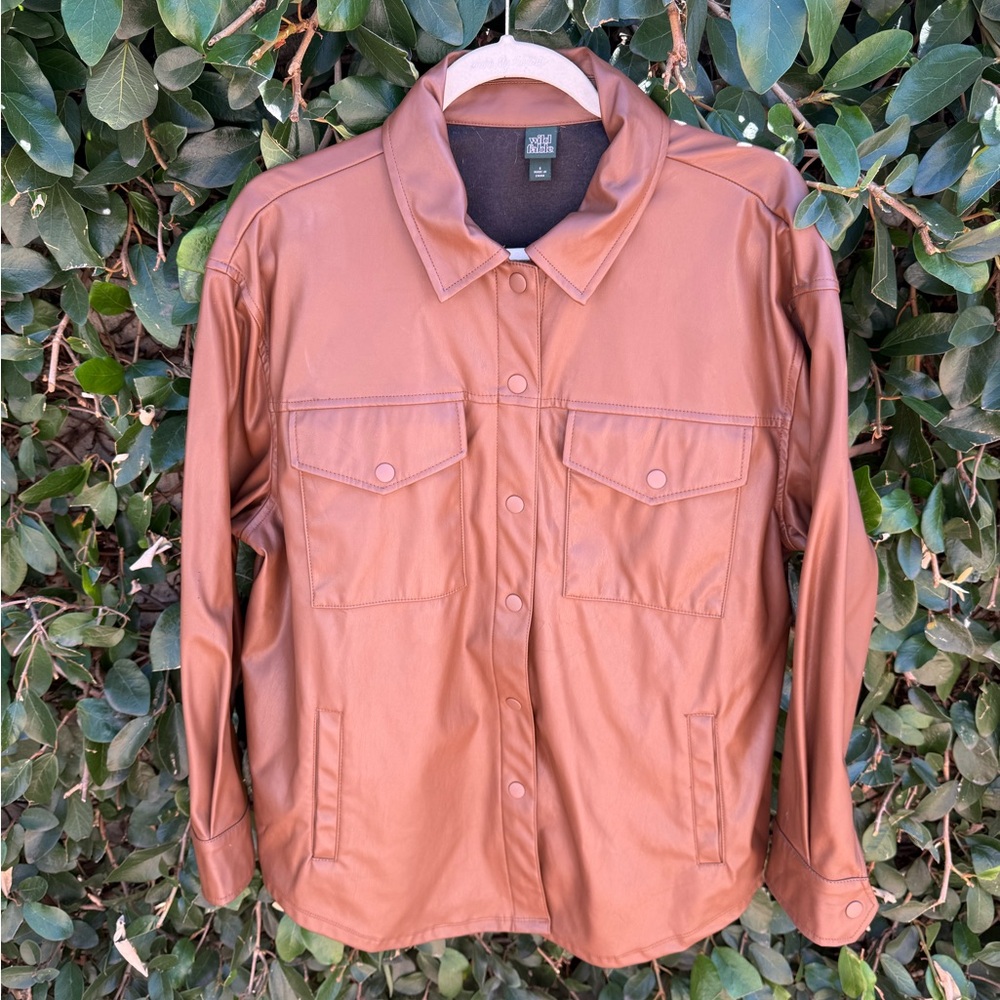 wild fable Faux Leather Jacket in Brown